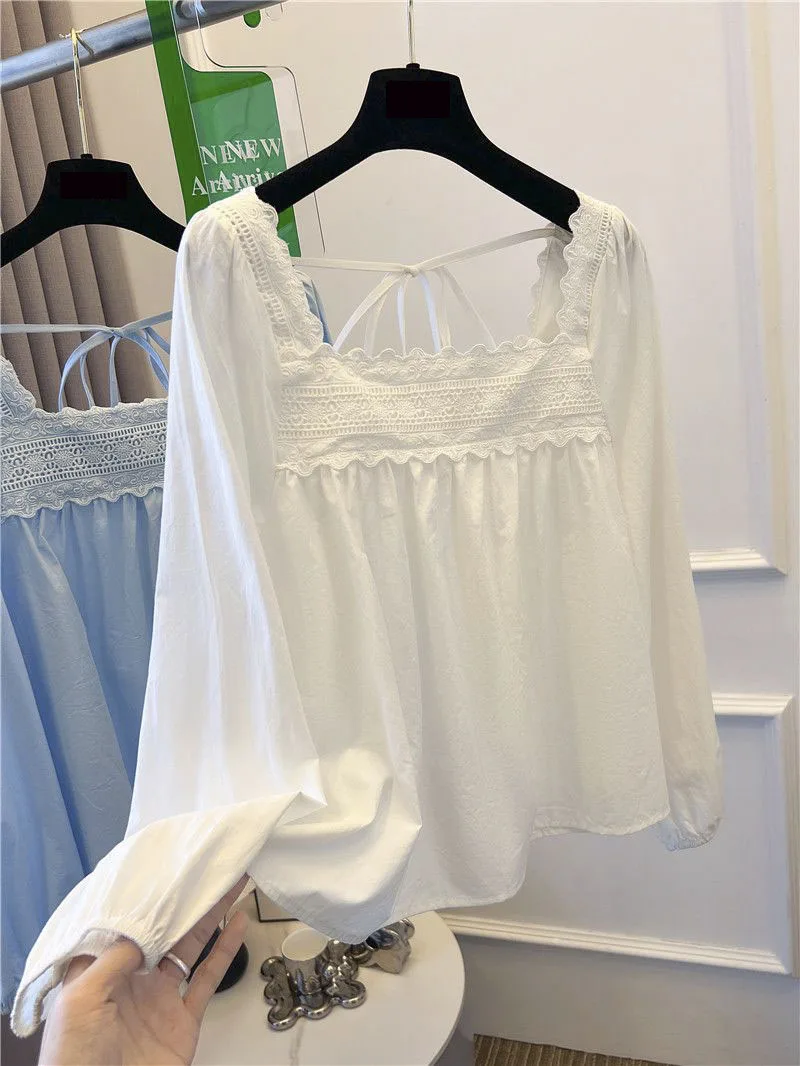 

Lace Sweet Comfortable Elegant Shirt Vintage Girls Casual Basic Tshirts Short Tops For Women