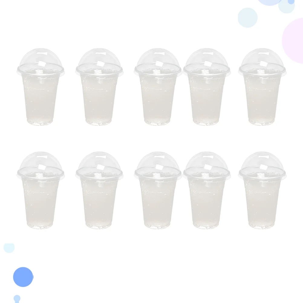 

100 шт. 380 мл одноразовые прозрачные пластиковые чашки с отверстиями, купольные крышки для чая, чай с крышками