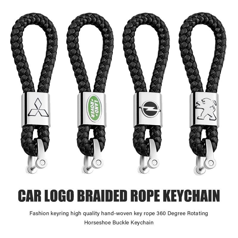 

Leather Braided Woven Rope Car Keychain Holder Car Trinket Pendant Keyring For Mini Cooper Mercedes Benz BMW Opel Land Rover VW
