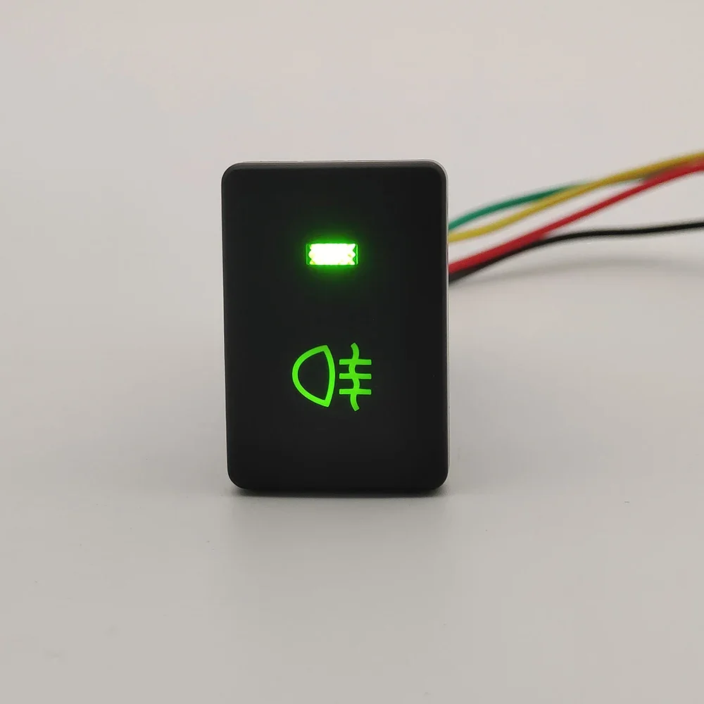 

Зеленый автомобильный светодиодный DRL с включением и выключением зеркала, складной кнопочный переключатель передних и задних противотуманных фар для Toyota Camry Prius Corolla PRADO