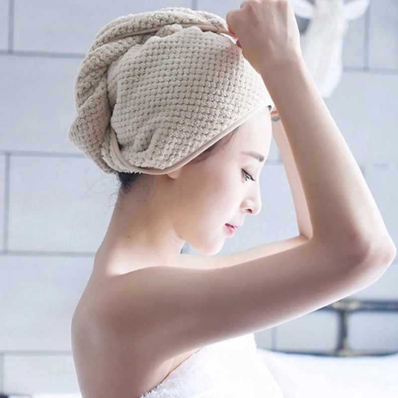 

1pc Women Hair Towel Home Terry Towels Wipe Hair Bath Towels Microfiber Towel Quick Dry Hair Drying Towel Drying Hair Bathroom