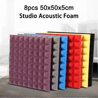 8pcs 50x50x5cm Studio Acoustic Foam Panels Sound Absorption Sponge Drum KTV Room Silence Treatment Wall Soundproofing Foam