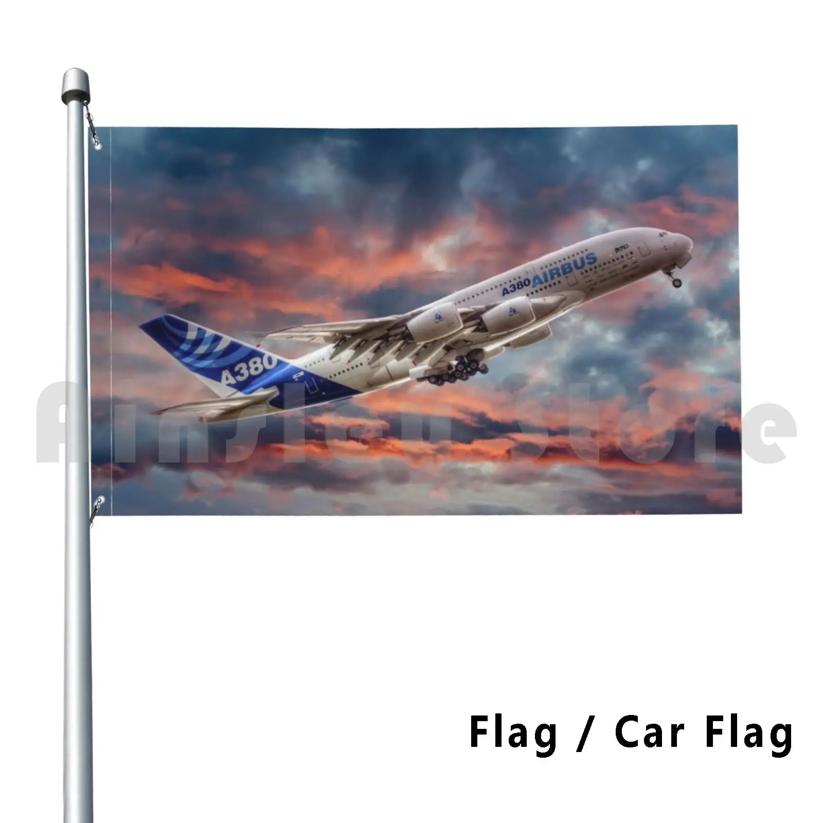 

Airbus A380-Sunset Outdoor Decor Flag Car Flag Airbus A380 A380 Airplane Airplane Plane Jet Filton Passenger Plane Civil Sky