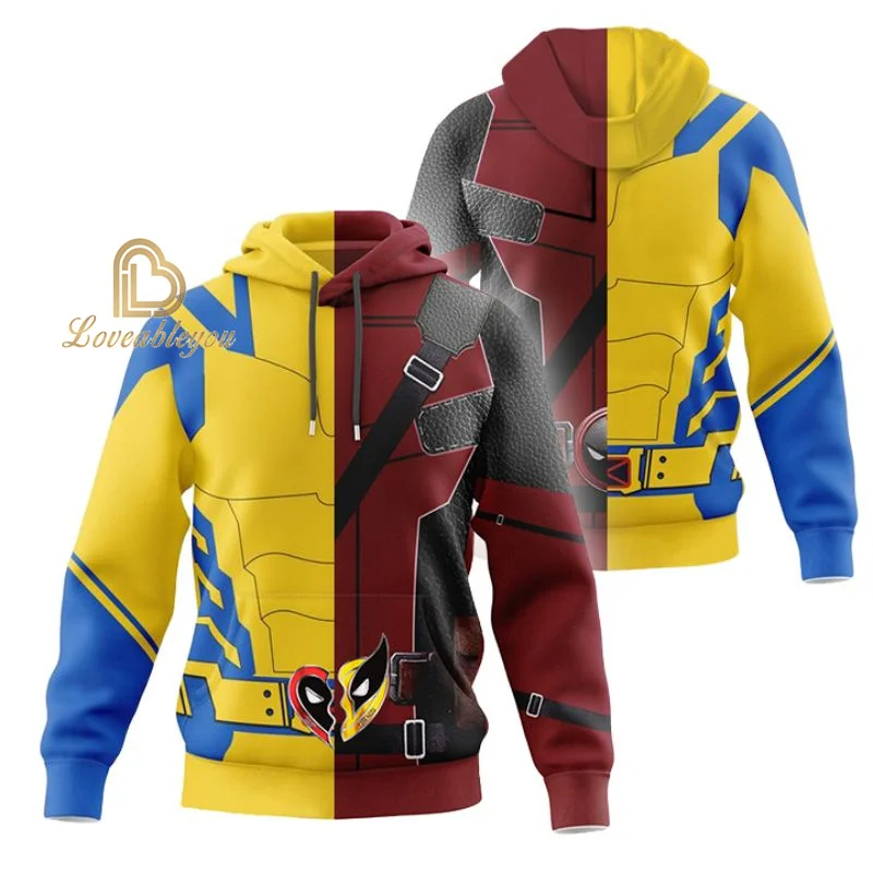 Толстовки с капюшоном Wolverine Deadpool футболка для косплея Мужская Уличная одежда