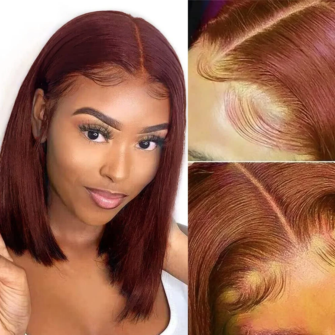 33 Copper Red 13x4 Lace Frontal Wigs For Women 180 Density