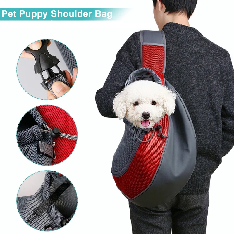 

Pet Puppy Carrier For Dogs Outdoor Travel Small Dog Shoulder Bag Portable Mesh Oxford Single Comfort Sling Handbag Tote Pouch