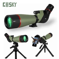 gosky 20 60x80 hd dual focusing spotting scope bak4 prism 45 degree angled monocular waterproof hunting scopes for bird watching