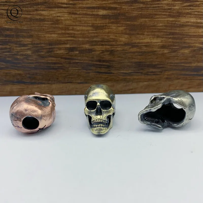 EDC бусы на веревочке в стиле панк Череп ретро латунный зонт веревка шнурок