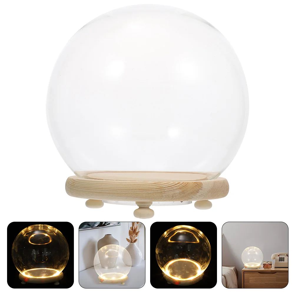 

Dome Display Cover Flower Cloche Preserved Base Clear Bell Terrarium Case Jar Cake Decorative Globe Eternal Rose Serving