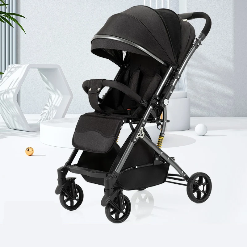 BETSOCCI Two-way Ultralight Stroller Can Sit And Lie Simple One-button Folding Highview Newborn Baby Umbrella Car