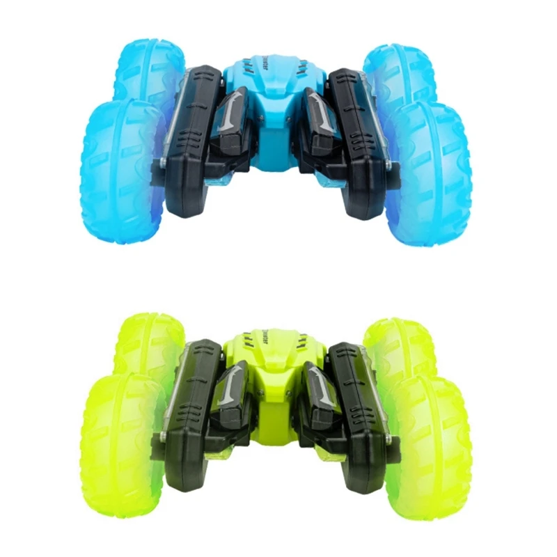 

Remote Control Car 2.4GHz Electric Race Stunt Car Double Sided 360° Rolling Rotating LED Headlights 4WD Toy for Kid