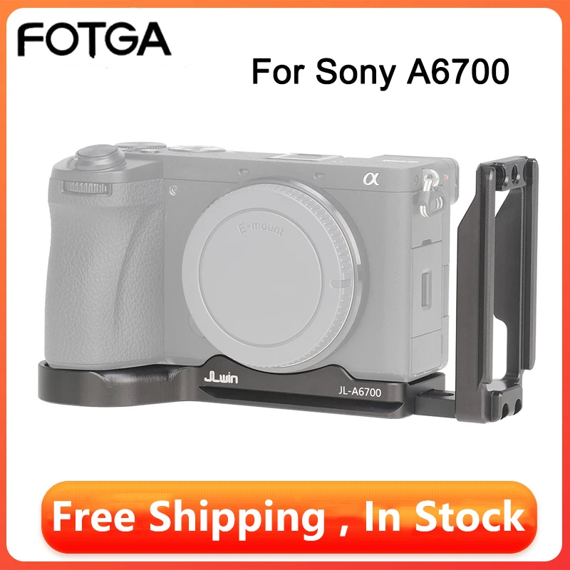 

FOTGA L Shape Bracket Plate For Sony A6700 Camera Baseplate Shoot Quick Release QR Vertical 1/4 Screw Vertical Stabilizer Tripod