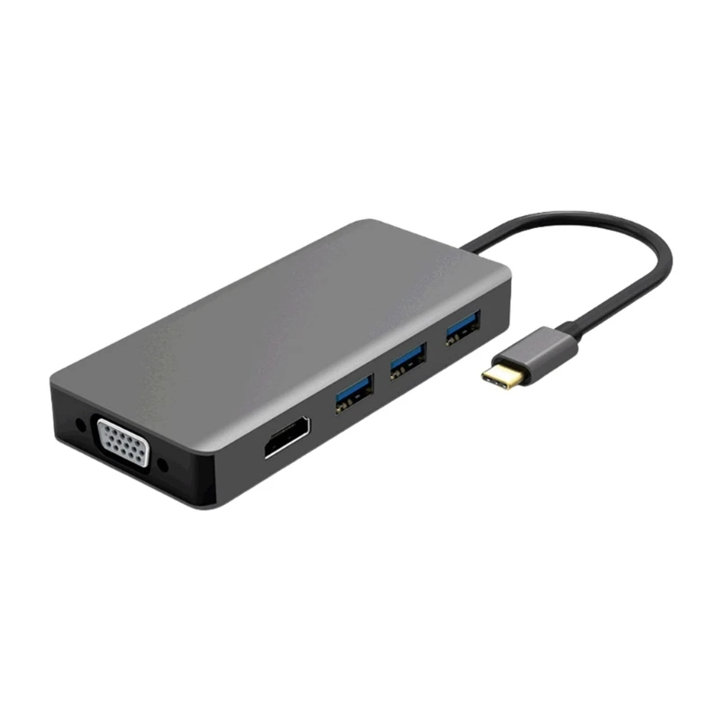 Концентраторы USB C Адаптер Преобразователи USB3.1 в видео+VGA с поддержкой видео и VGA