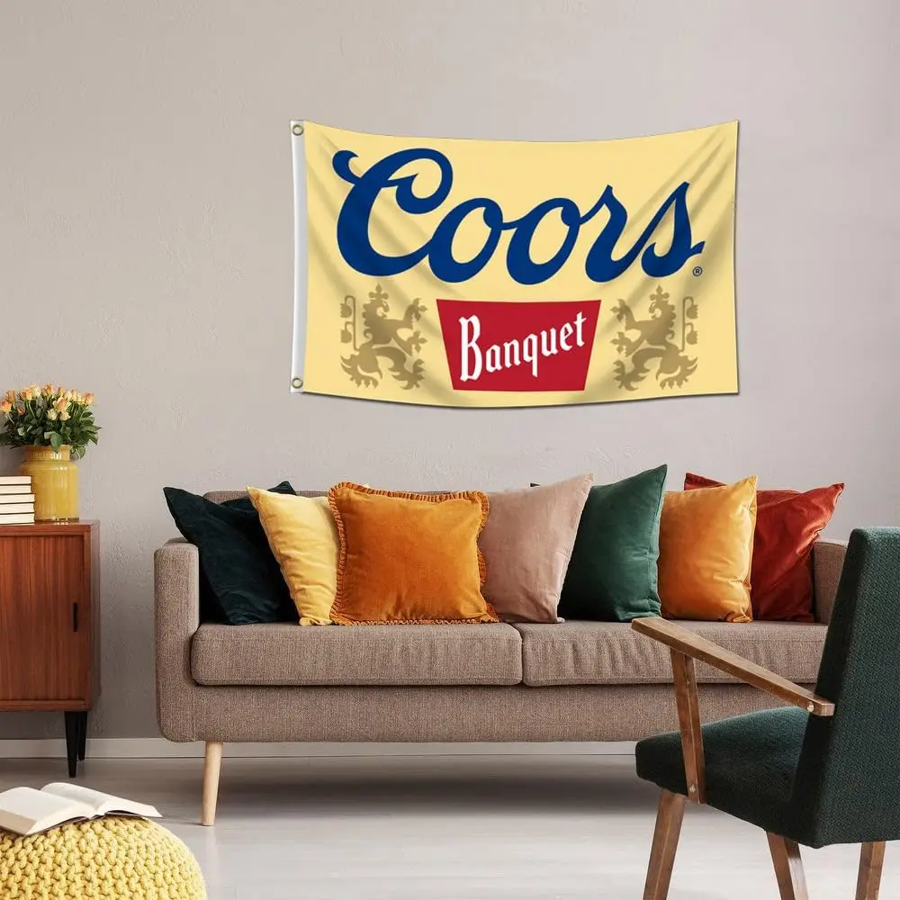 Фото Ретро-баннер Coors Banquet Beer для паба, декор для бара, настенное искусство, винтажная реклама пивоварни, флаг для мужской комнаты или спортивного бара №4