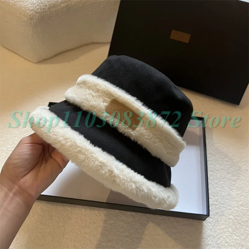 

677339 Winter bucket hat Fashion Luxury Casual high quality letter Women Rabbit Fur Hat Hat with Ears Fluffy Hat Keep Warm Hat