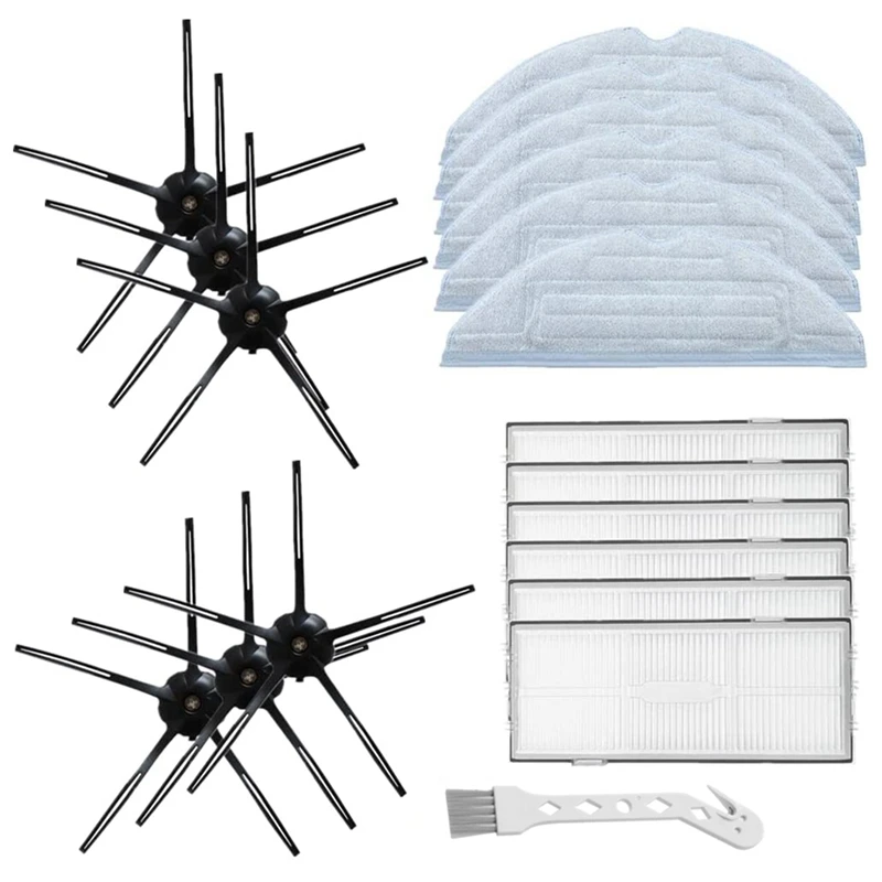 

Аксессуары для пылесоса Xiaomi Roborock S7, T7, T7S Plus, 6 боковых щеток, 6 салфеток для очистки, 6 фильтров