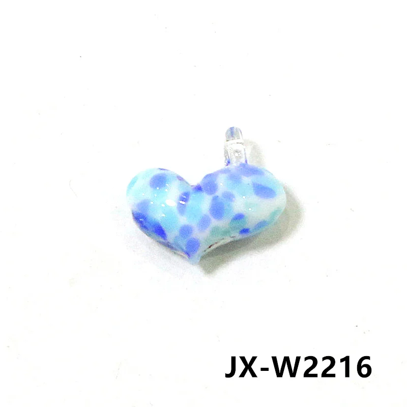 

2 шт., стеклянные сердечки, многоцветные, JSSMTLP