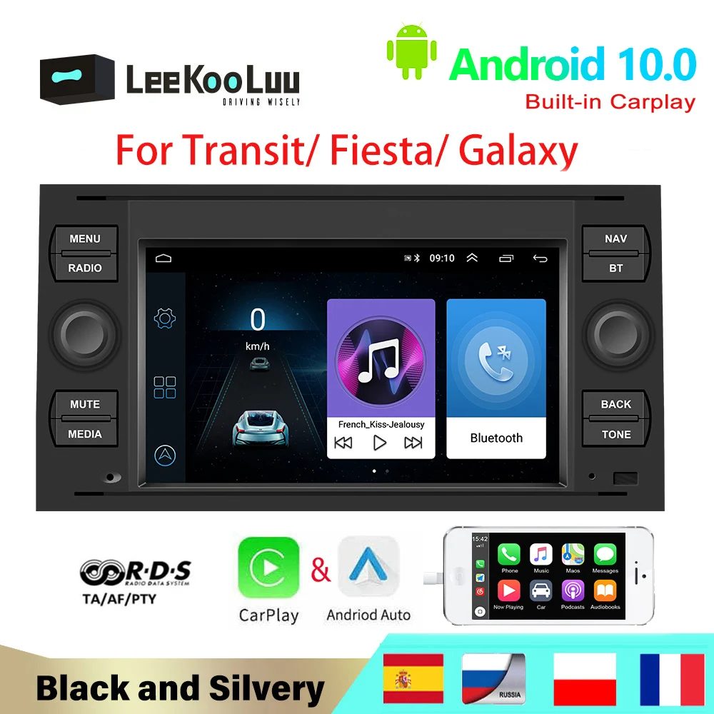 Автомагнитола LeeKooLuu 2 din с GPS-навигацией Android 9 1 мультимедийный плеер для Ford Focus Mondeo S