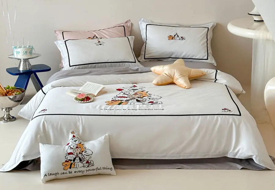 Модный милый комплект постельного белья с вышивкой для собак детский