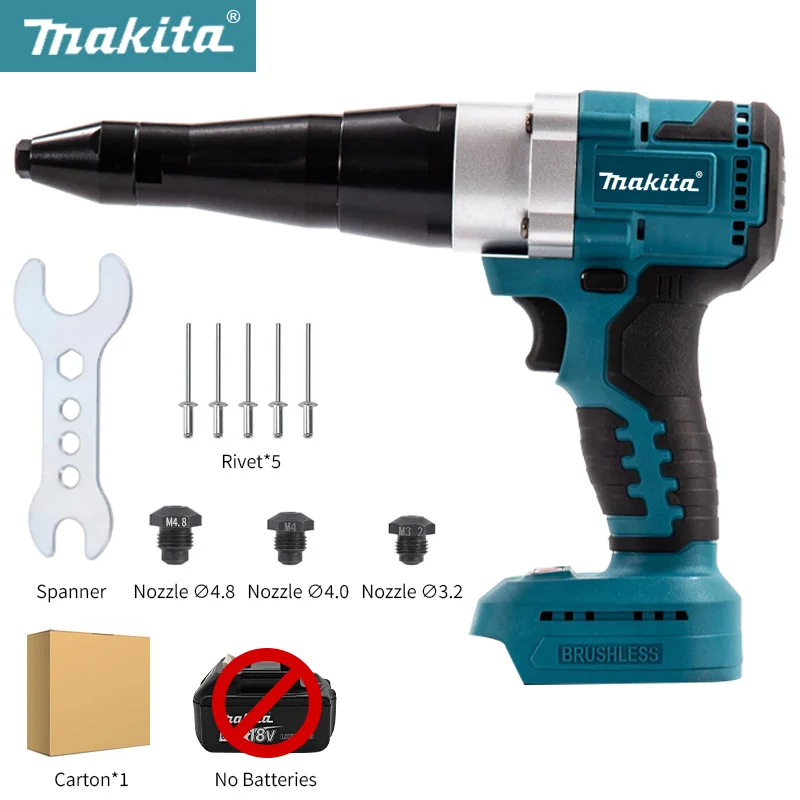 

Makita бесщеточный заклепочный пистолет 2,4-5 мм