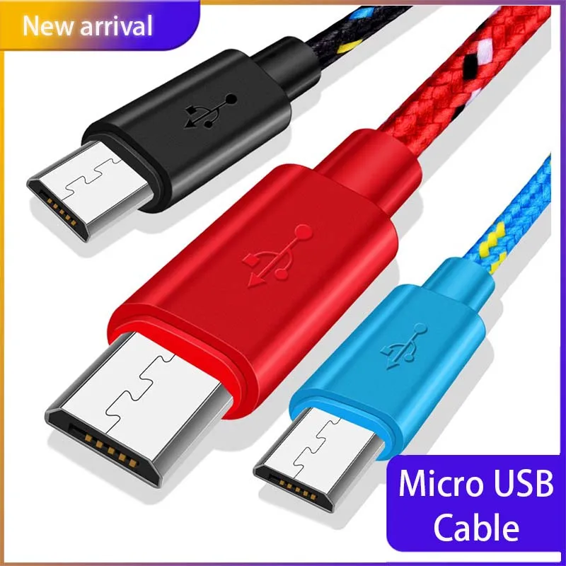 

1m/2m/3m Micro USB Cable Data Sync USB Charger Cable For Samsung Huawei Xiaomi HTC Android Phone Nylon Braided Micro usb Cables