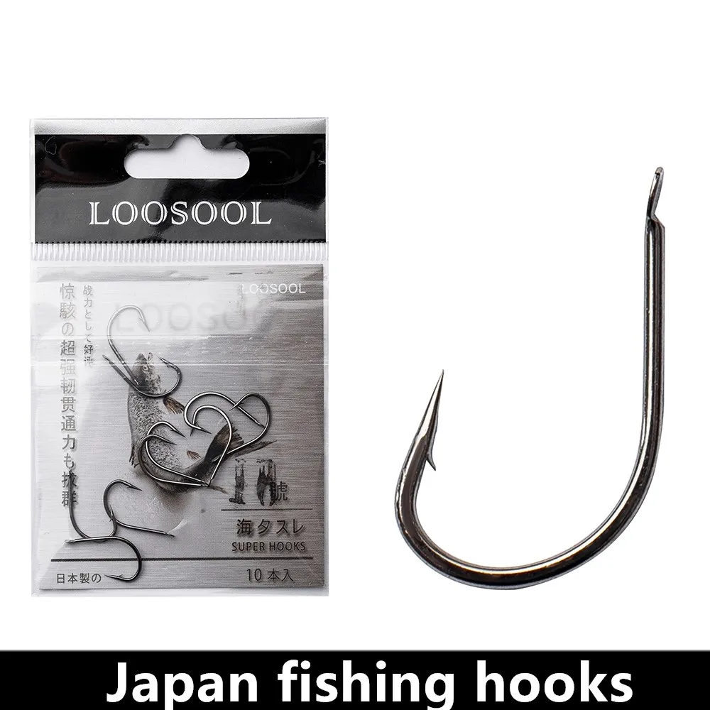 

LOOSOOL, маленькие рыболовные крючки UMITANAGO из японской высокоуглеродистой стали, карася, тилапии, японские рыболовные крючки с бородкой для пре...