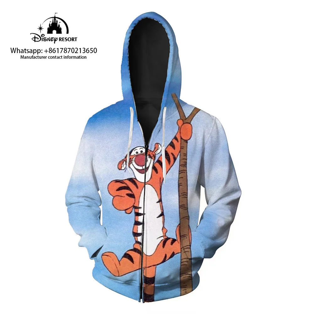 

Новинка, свитшот на молнии в стиле Харадзюку, Женская Осенняя брендовая Толстовка с длинным рукавом, с изображением Диснея, Винни-Пуха, аним...