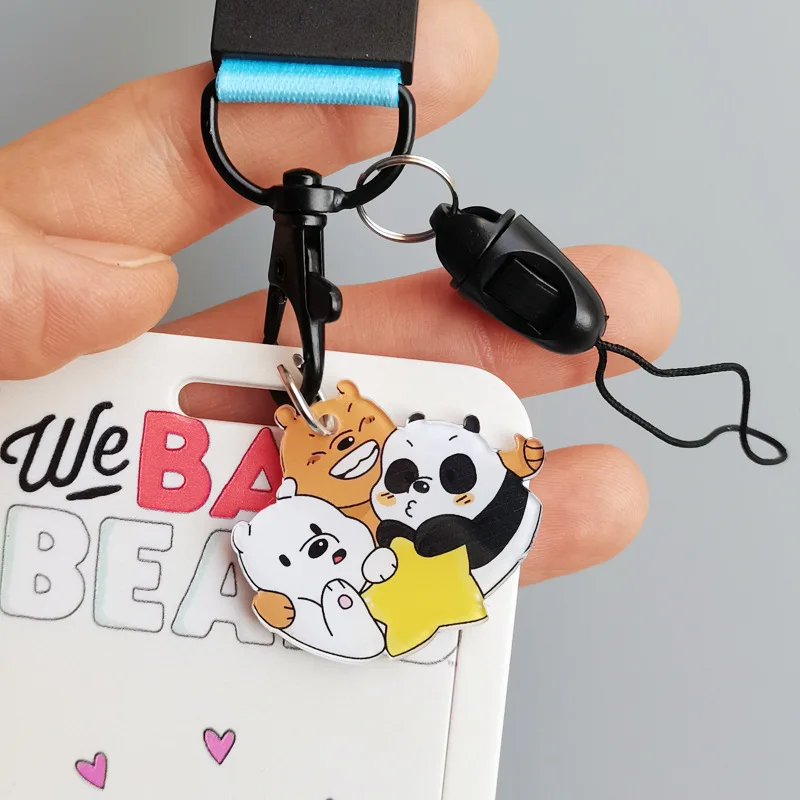 panda cute neck strap lanyard for keys keychain badge holder id credit card pass hang rope lariat mobile phone charm accessories free global shipping