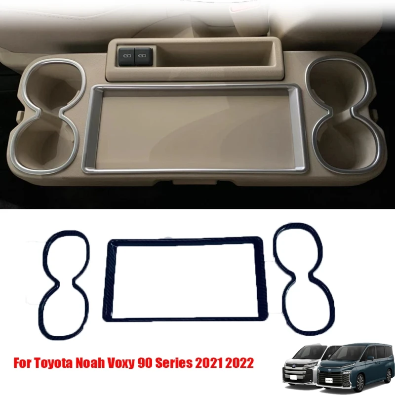 

For Toyota Noah Voxy 90 Series 2021 2022 ABS Middle Row Center Console Water Cup Holder Cover seat center water glass frame