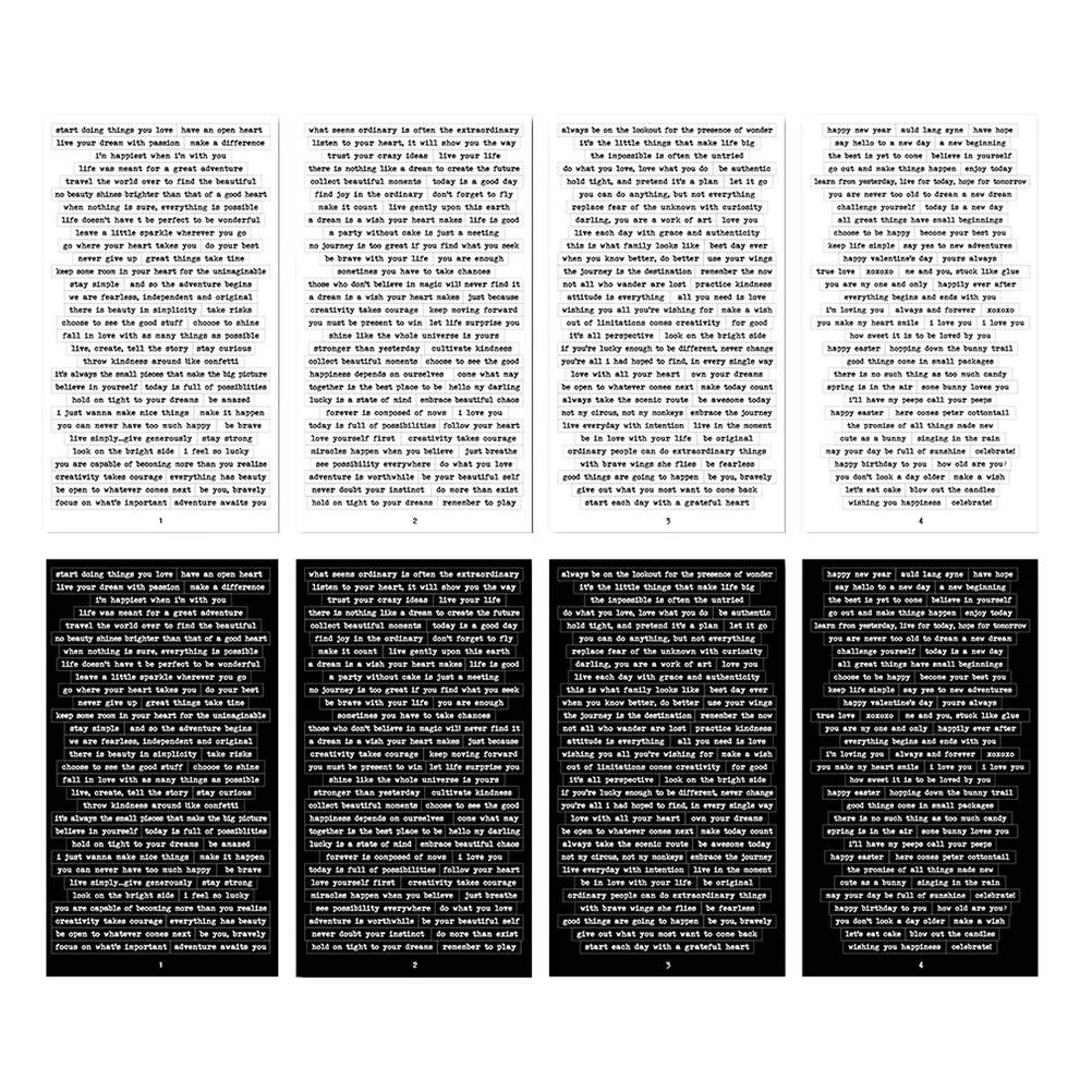 

8 Sheets Inspirational Paper Decals Adhesive Paper Stickers Diary Stickers