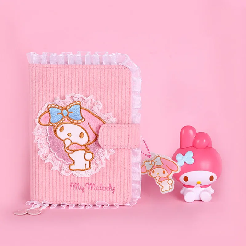 

Kawaii Sanrio Plush My Melody Cartoon Cute A6 Cloth Embroidery Hand Book Notepad Anime Plush Toys for Girls Birthday Gift