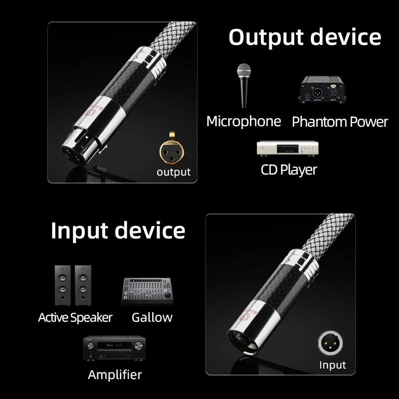 Фото Пара аудиокабелей Hi-Fi с серебряным покрытием OCC, 2XLR, балансный, 3-контактный, 2XLR (штекер-гнездо) для микрофонов и усилителей №2