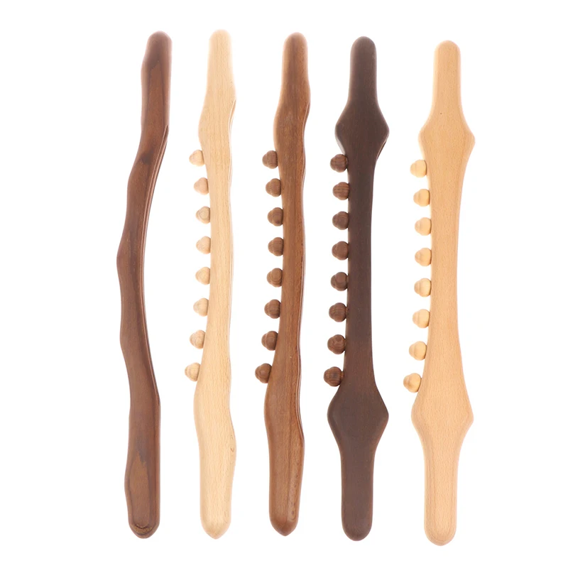 

Massager for Body Natural Carbonized Wood Scraping Massage Stick Back Massager SPA Therapy Tool Point Treatment Guasha Relax