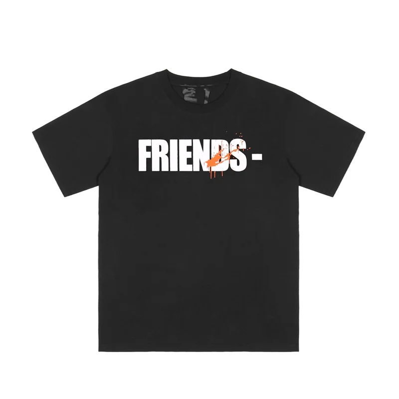 Фото Женская и мужская футболка Vlone 22ss, летняя повседневная футболка с коротким рукавом и принтом букв №4