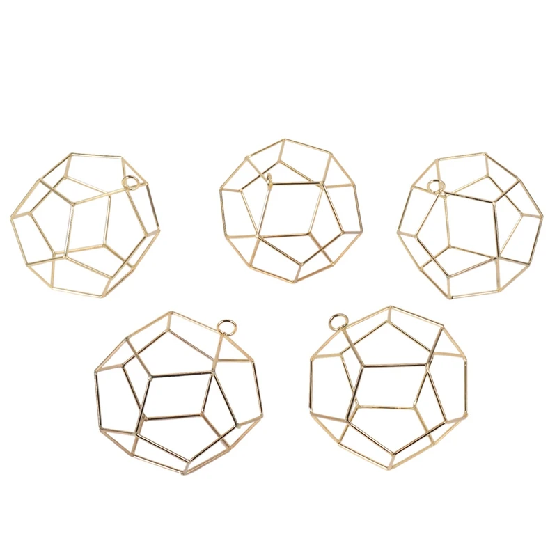 

5 Packs Air Plant Holder Metal Himmeli Decor Modern Geometric Planter Hanging Airplants Rack Tillandsia Hanger Stand