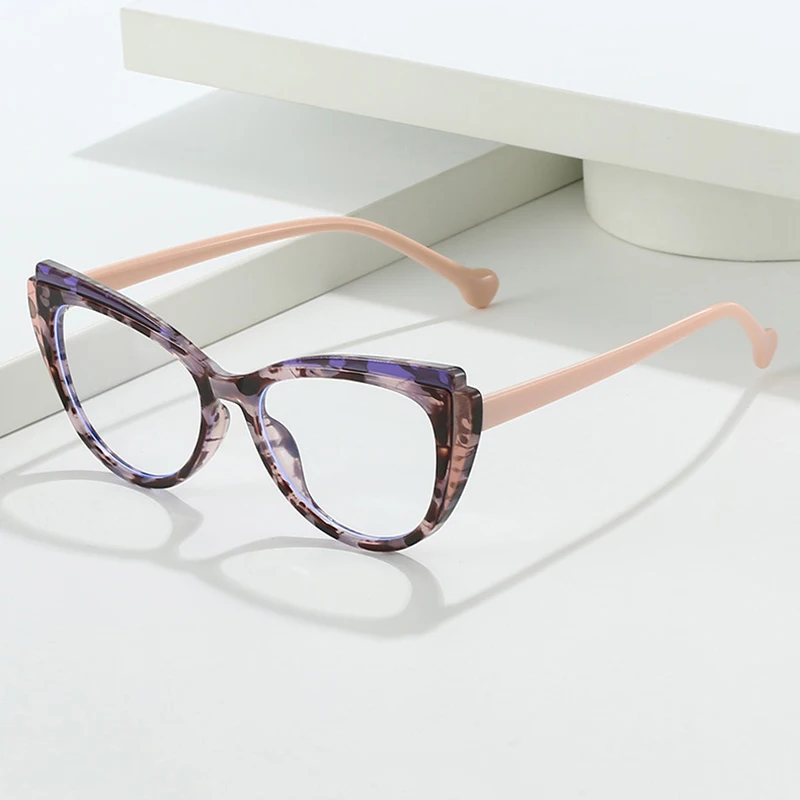 Модные женские очки для чтения Cateye синие с пружинными петлями компьютерные + 500 600