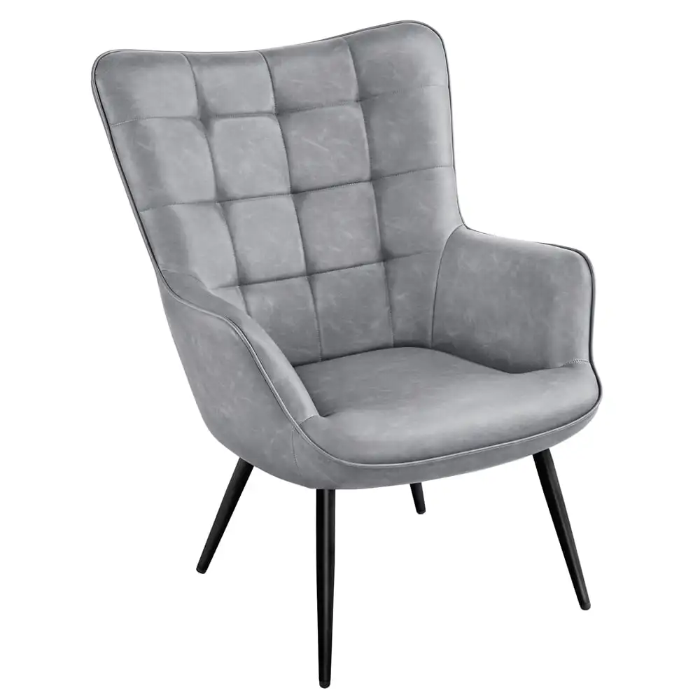 

Стул Bellamy Studios Wingback Accent, серый из искусственной кожи