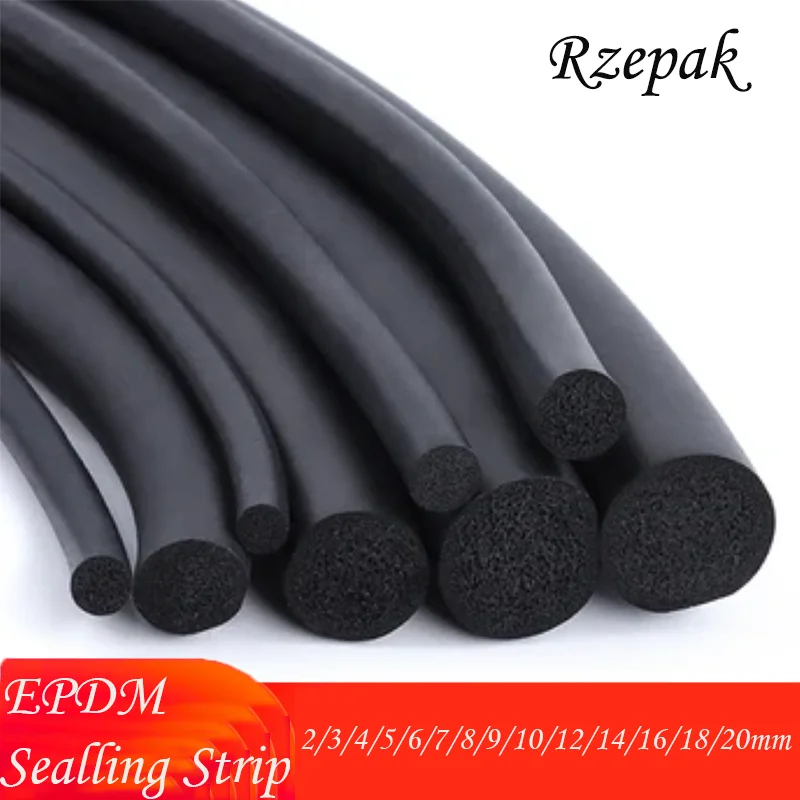 Уплотнительная лента EPDM 1 ~ 5 м 2/3/4/5/6/7/8/9/10/12/14/16/18/20 мм шумоизоляция и пылезащитная