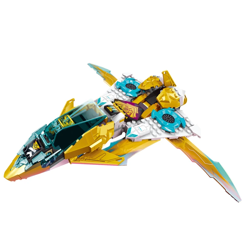 

MOC Ninja Building Blocks Golden Dragon Jet figures Creative Assembly Bricks Toys DIY Birthday Gifts for Children Kids