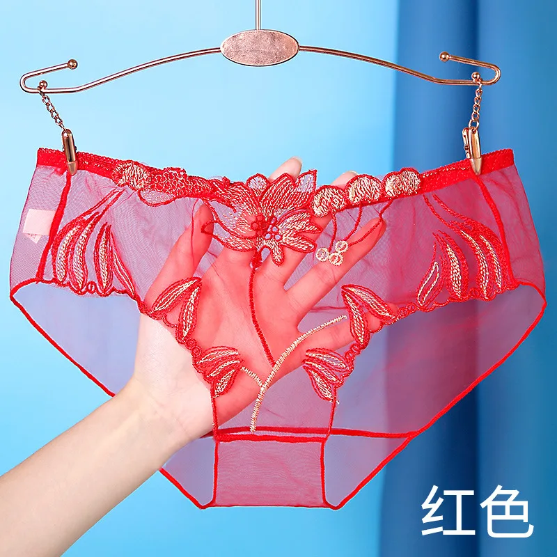 

Mesh embroidery sexy panties women 836