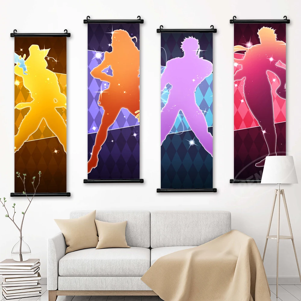 

Настенное художественное полотно, аниме картины, современная живопись, принт невероятных приключений Джоджо, Постер Kujo Jotaro, Висячие свитки,...