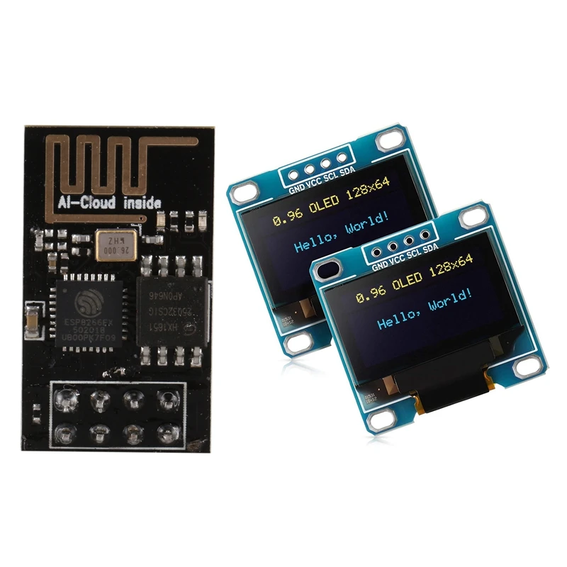 

NEW-WIFI Transceiver Board Module Send Receive With 2Pcs 0.96 Inch Display Module Driver IIC I2C Serial For Raspberry PI