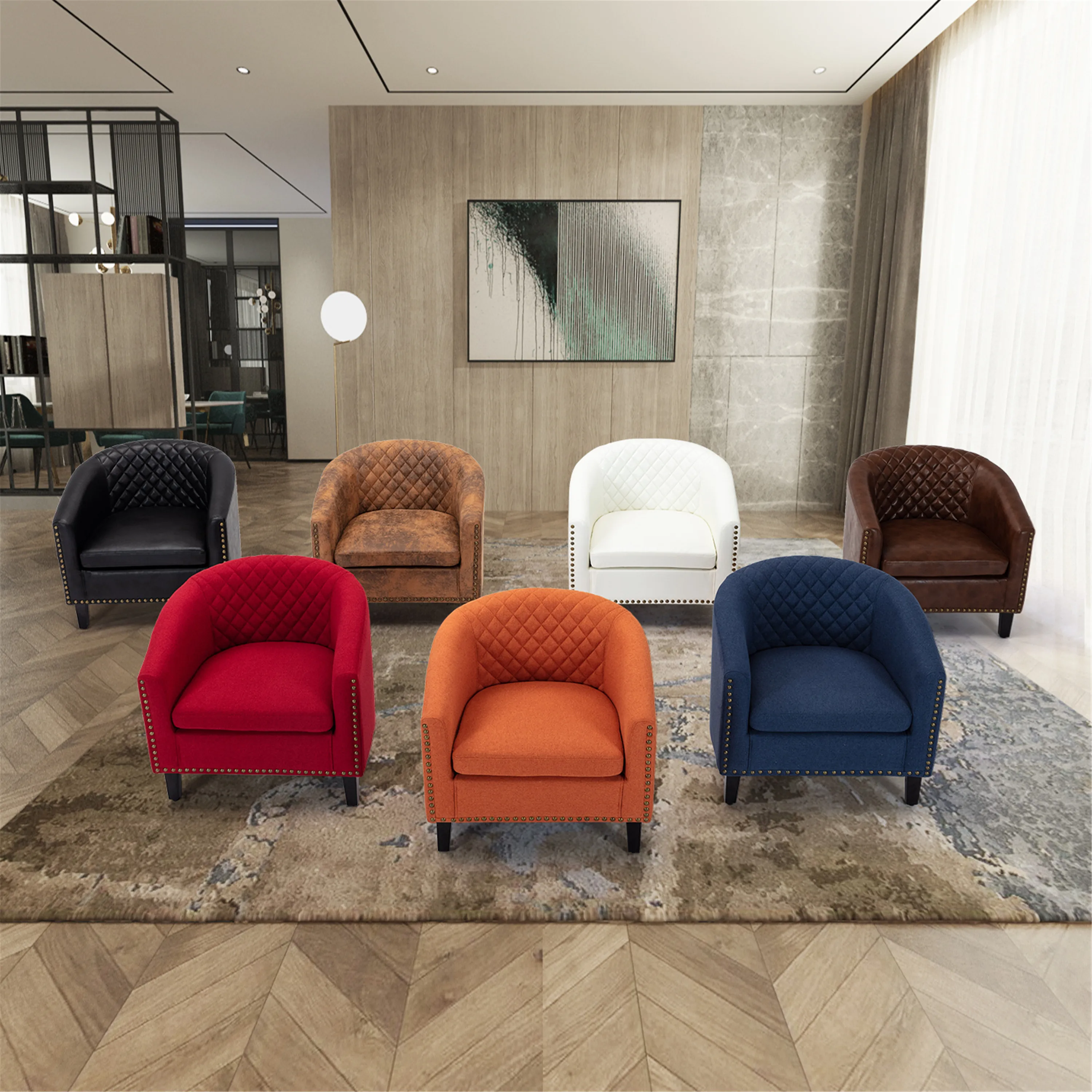 

Стул accent Barrel, стул для гостиной с насадками и ножками из массива дерева, цвет белый