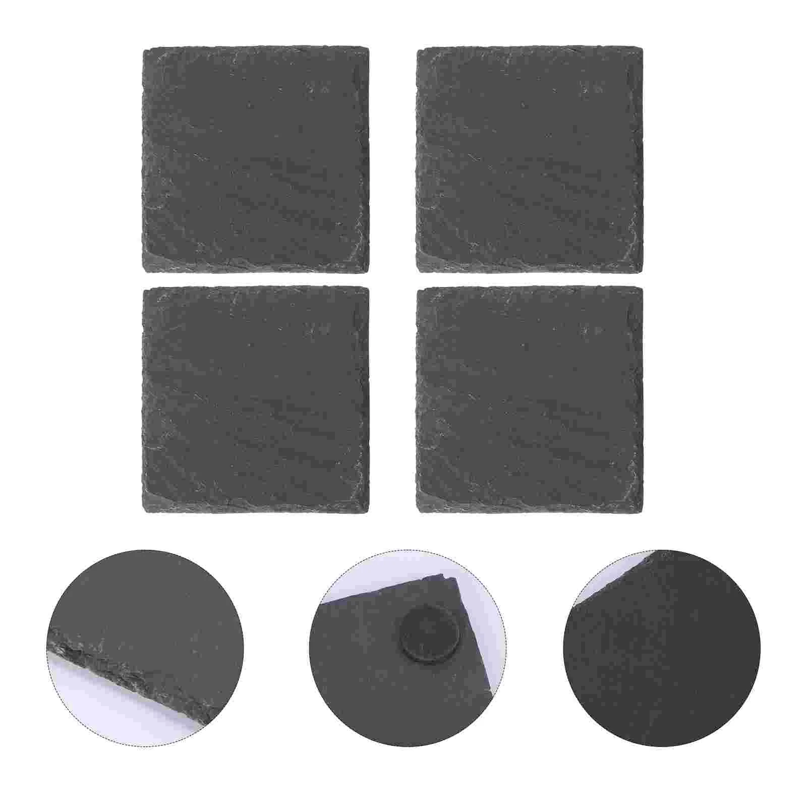 

Coasters Coaster Slate Holder Pot Hot Glass Table Mug Drinksnatural Pad Householdpads Non Cup Place Coffee Drink Mat Square