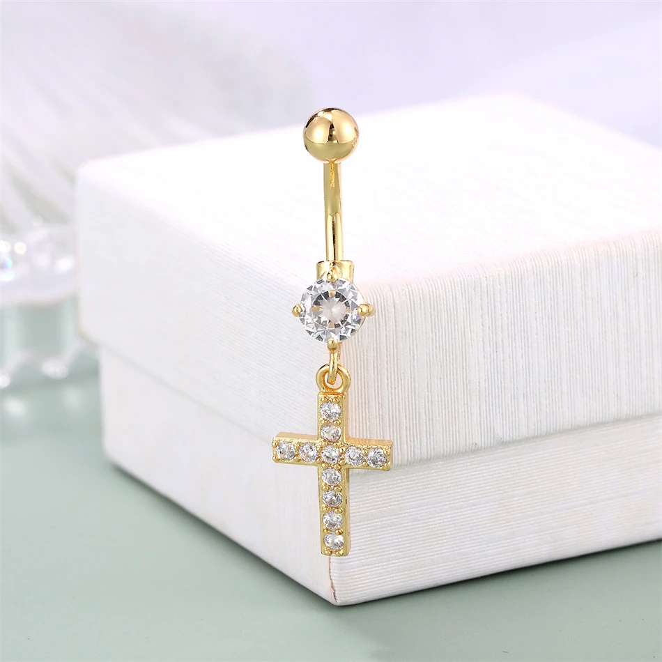 Крест Navel из нержавеющей стали для пирсинга