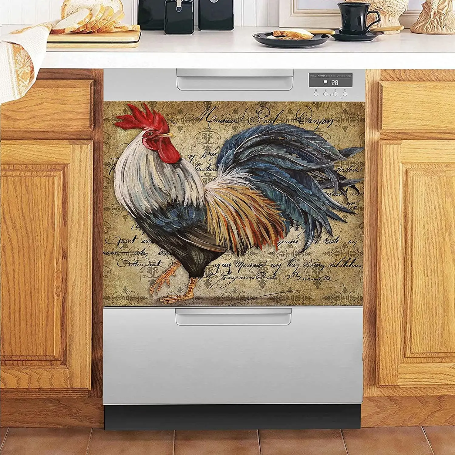 

Rooster Kitchen Dishwasher Magnet for Metal Washers,Refrigerator Sticker,Magnetic Dishwasher Door Cover Sheet,Poster Magnetic Pa