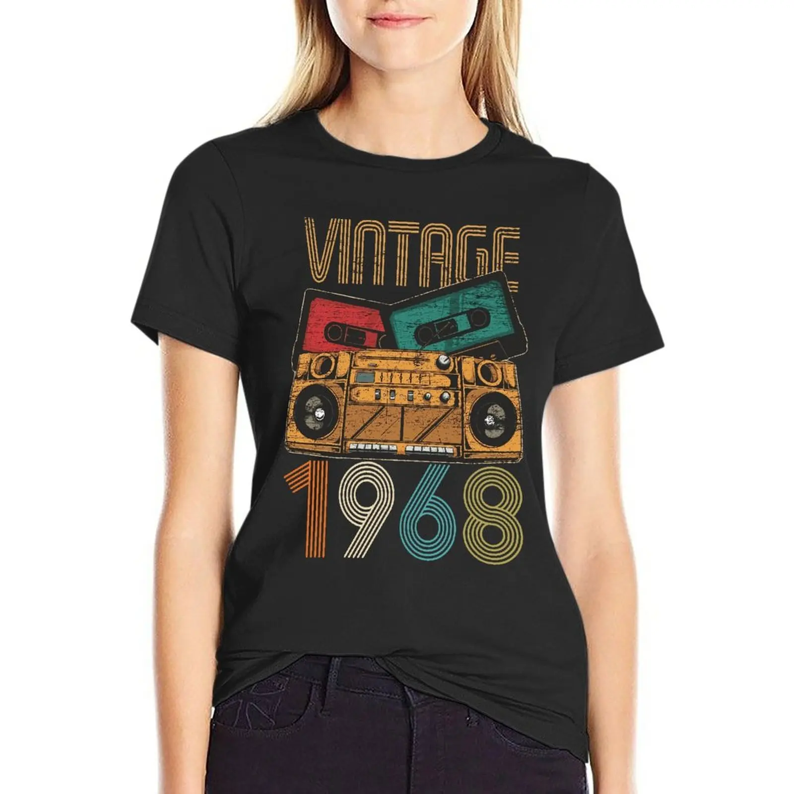 

Vintage 1968 Gift Father'S Day Oversized T Shirt Branded Womens Clothing 100% Cotton Streetwear Large Size Tops Tee