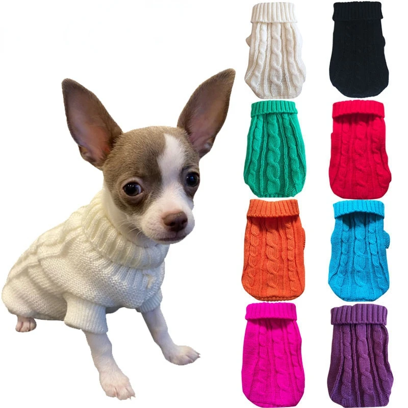 

Pet Dog Sweaters Winter Pet Clothes for Small Dogs Warm Sweater Coat Outfit for Cats Clothes Woolly Soft Dog T Shirt Jacket