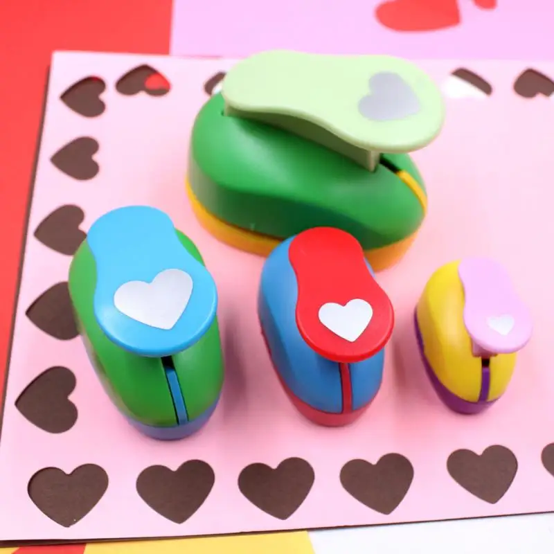 

1PC Plastics Heart Hole Punch DIY Embossing Device Children's Educational Embossing Machine Manual Paper Cutter School Supplies