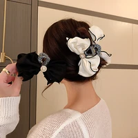 ribbon bow pearl hair claw clips fashion cute hair clip for women grils hairpins clamps crab barrettes hair accessories gifts